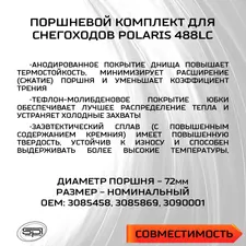 Поршень Polaris 488LC (T-Moly, номинал) 4