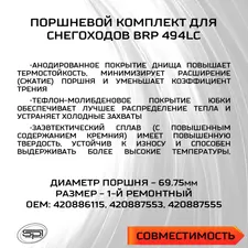Поршень BRP 494LC (T-Moly, +0,25 мм) 3
