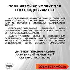 Поршень Yamaha (T-Moly, +0,5мм) 3