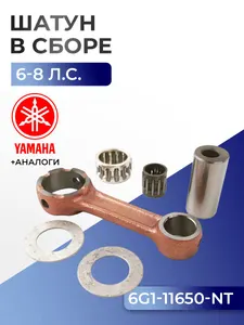 Шатун с пальцем вала и подшипниками Yamaha 6C, 8C/F 1