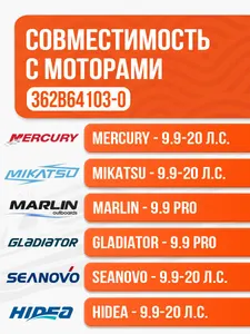 Винт гребной 9.25x8 для Tohatsu/Hidea/Gladiator 9.9-20 л.с. 2