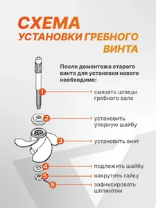 Винт гребной Skipper для Yamaha 25-30 7